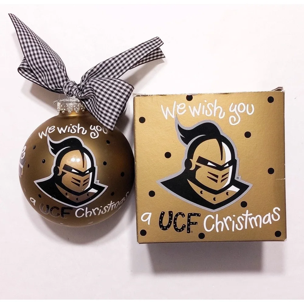 UCF KNIGHTS Christmas Ornament Globe Coton Colors Black Gold